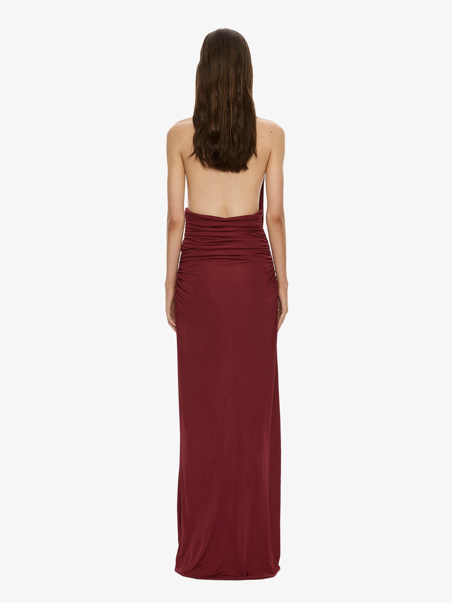 CHRISTOPHER ESBER Draped Cummerbund Jersey Dress (Wine)