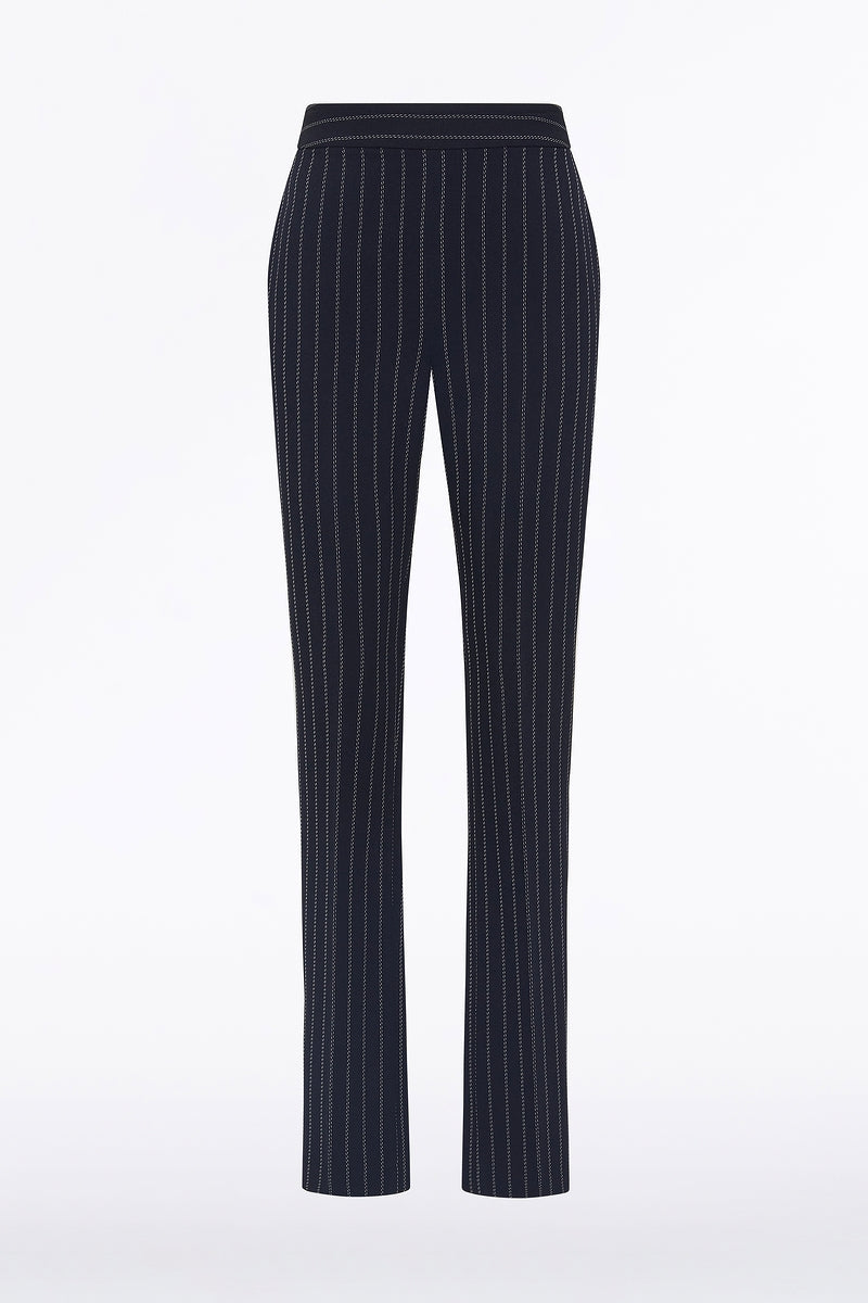 Carla Zampatti Pinstripe Slim Leg Pant (Navy)
