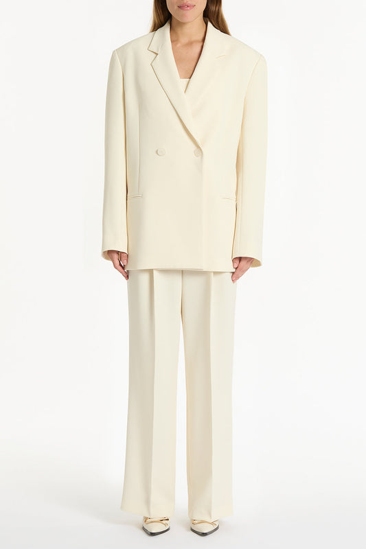 Carla Zampatti Crepe Oversized Jacket (Ivory)