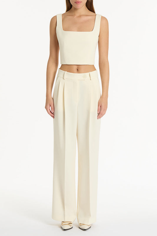 Carla Zampatti Crepe Crop Top (Ivory)