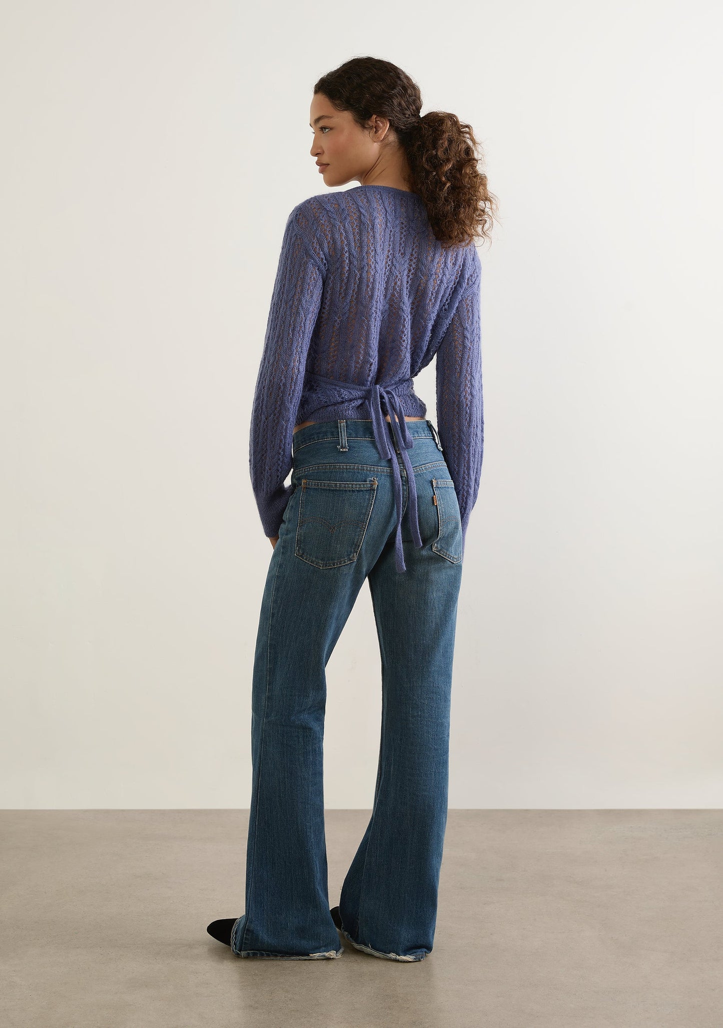 Auguste The Label Rowan Wrap Knit Cardigan (Blue)