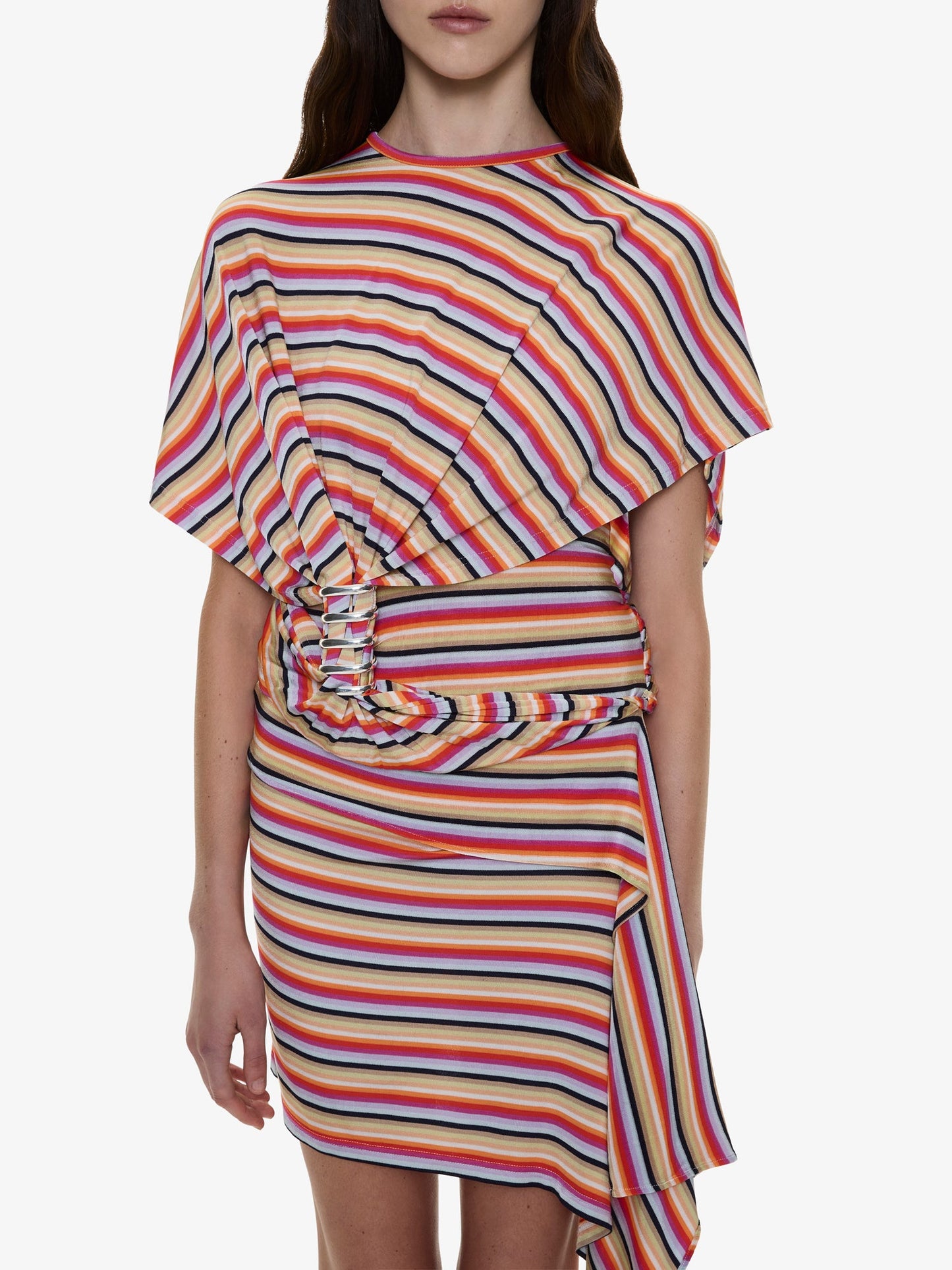 CHRISTOPHER ESBER Calypso Floating Jersey Mini Skirt (Stripe)