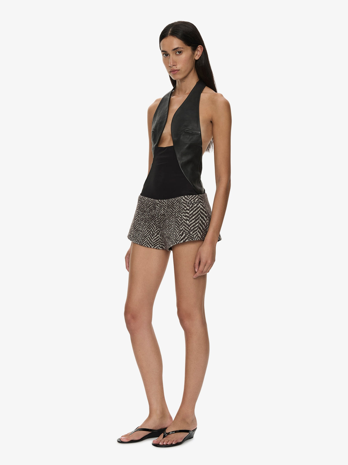 CHRISTOPHER ESBER Warped Herringbone Tailored Short (White)
