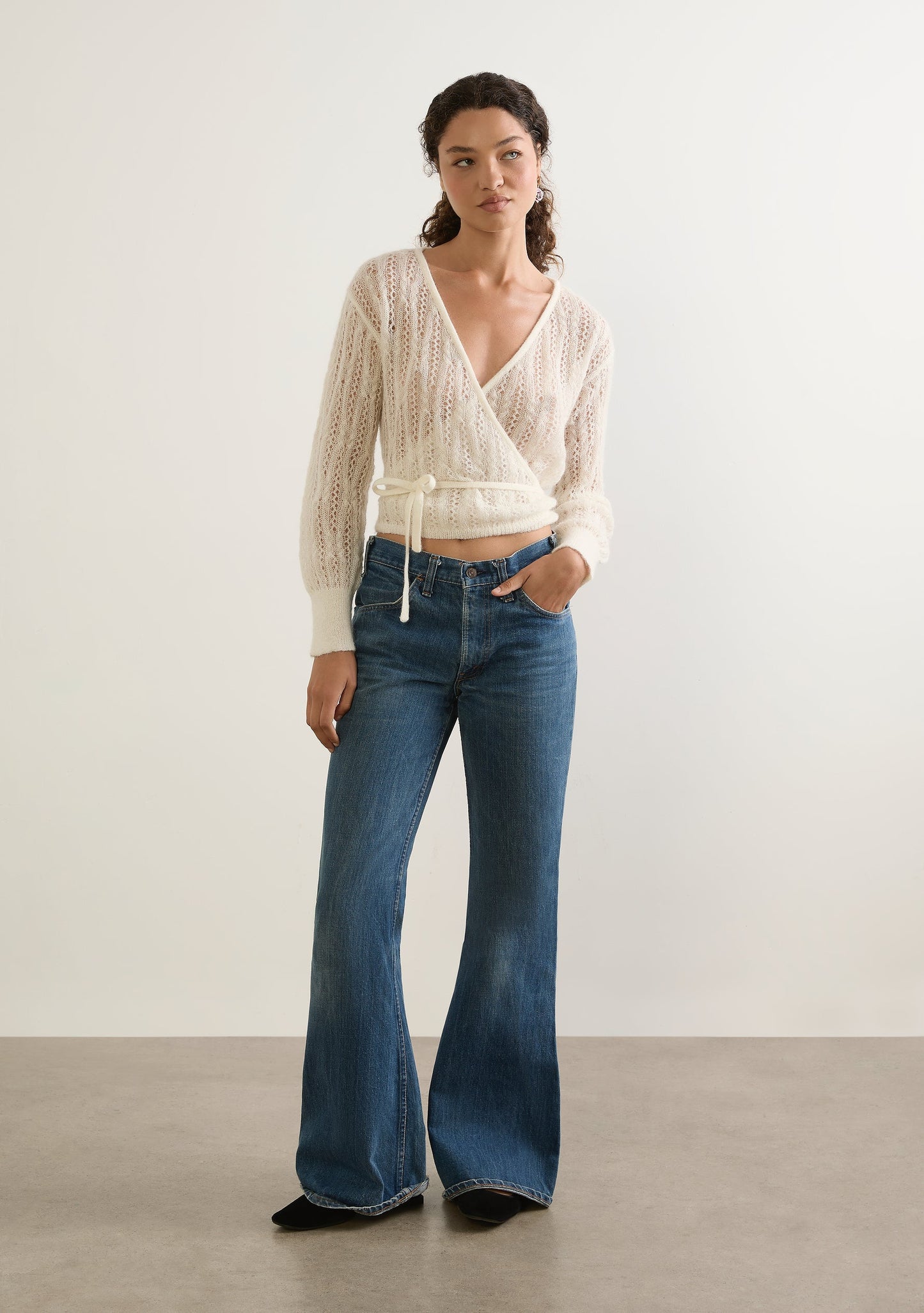 Auguste The Label Rowan Wrap Knit Cardigan (White)