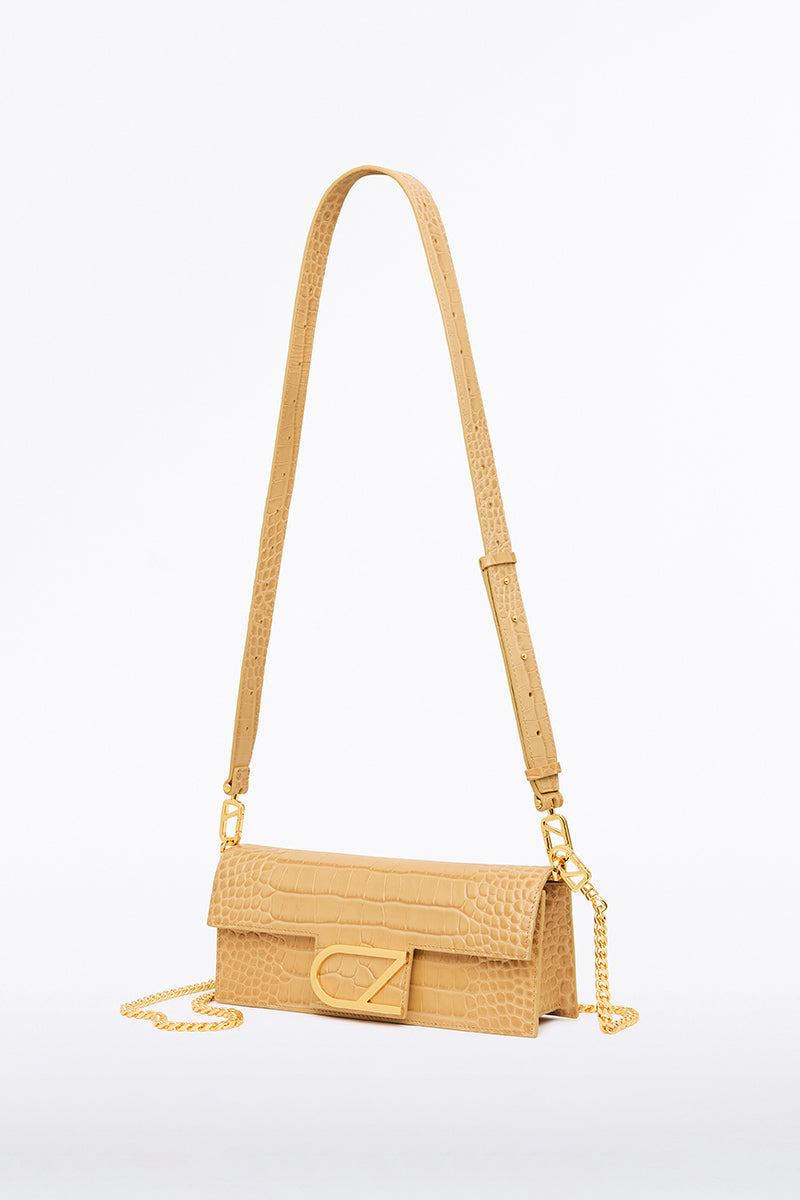 Image of Bags. Product name - Croc Tan La Borsa Bag in Print colour by brand - Carla Zampatti