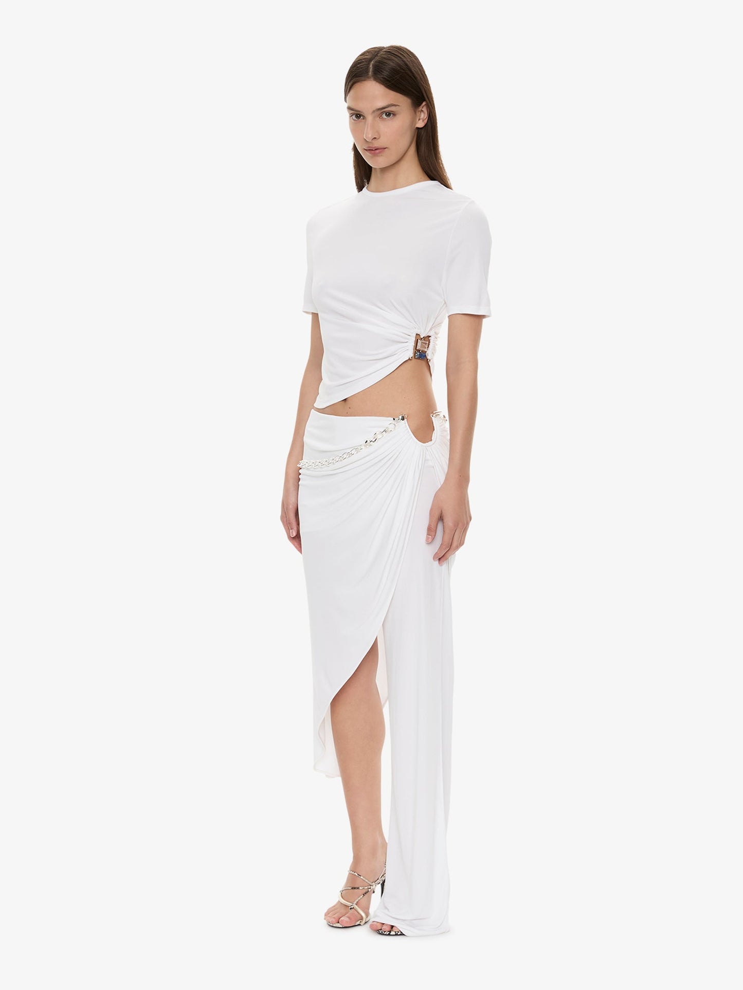 CHRISTOPHER ESBER Crystal Cable Chain Draped Skirt (Trouser)