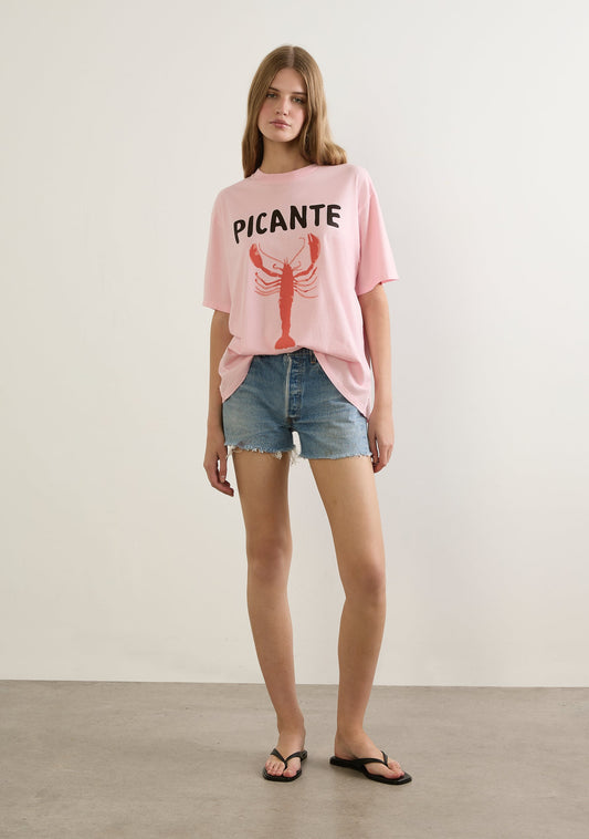 Image of a model wearing Tops. Productname: Auguste The Label Picante Boyfriend Tee in Pink colour by brand - Auguste The Label