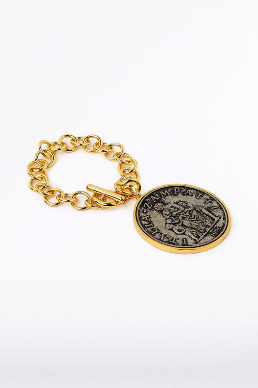 Image of Jewelry. Product name - Empress Coin Bracelet | 50Mm in Print colour by brand - Carla Zampatti