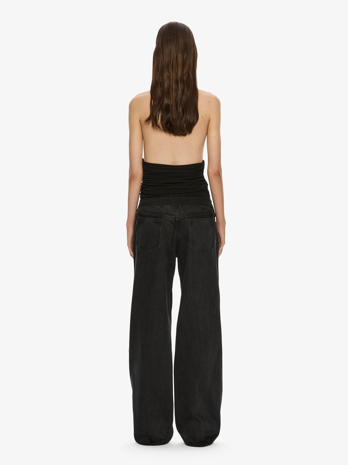 CHRISTOPHER ESBER Draped Cummerbund Jersey Top (Black)