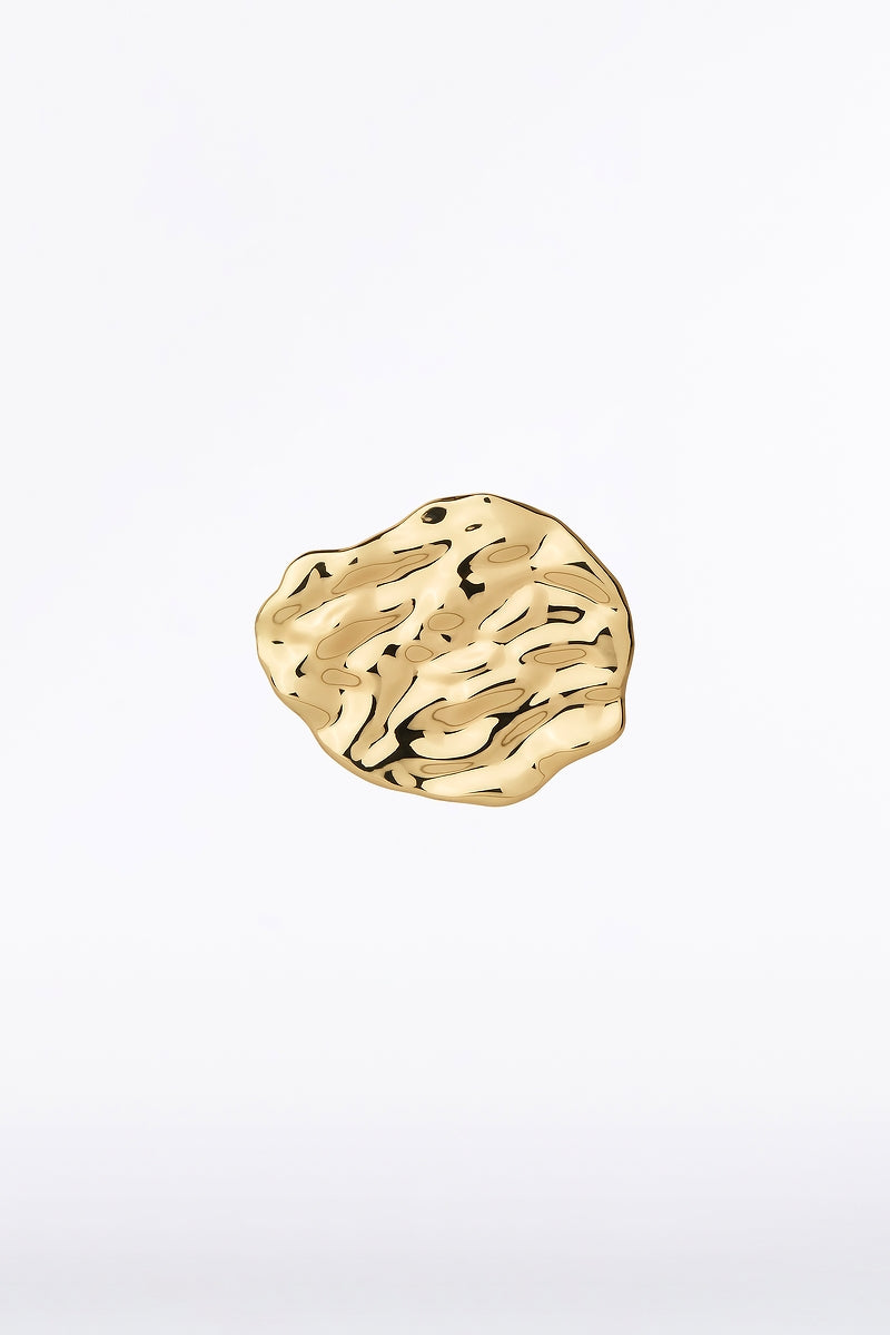 Image of Keychains. Product name - Small Sculptural Petal Brooch in Gold colour by brand - Carla Zampatti