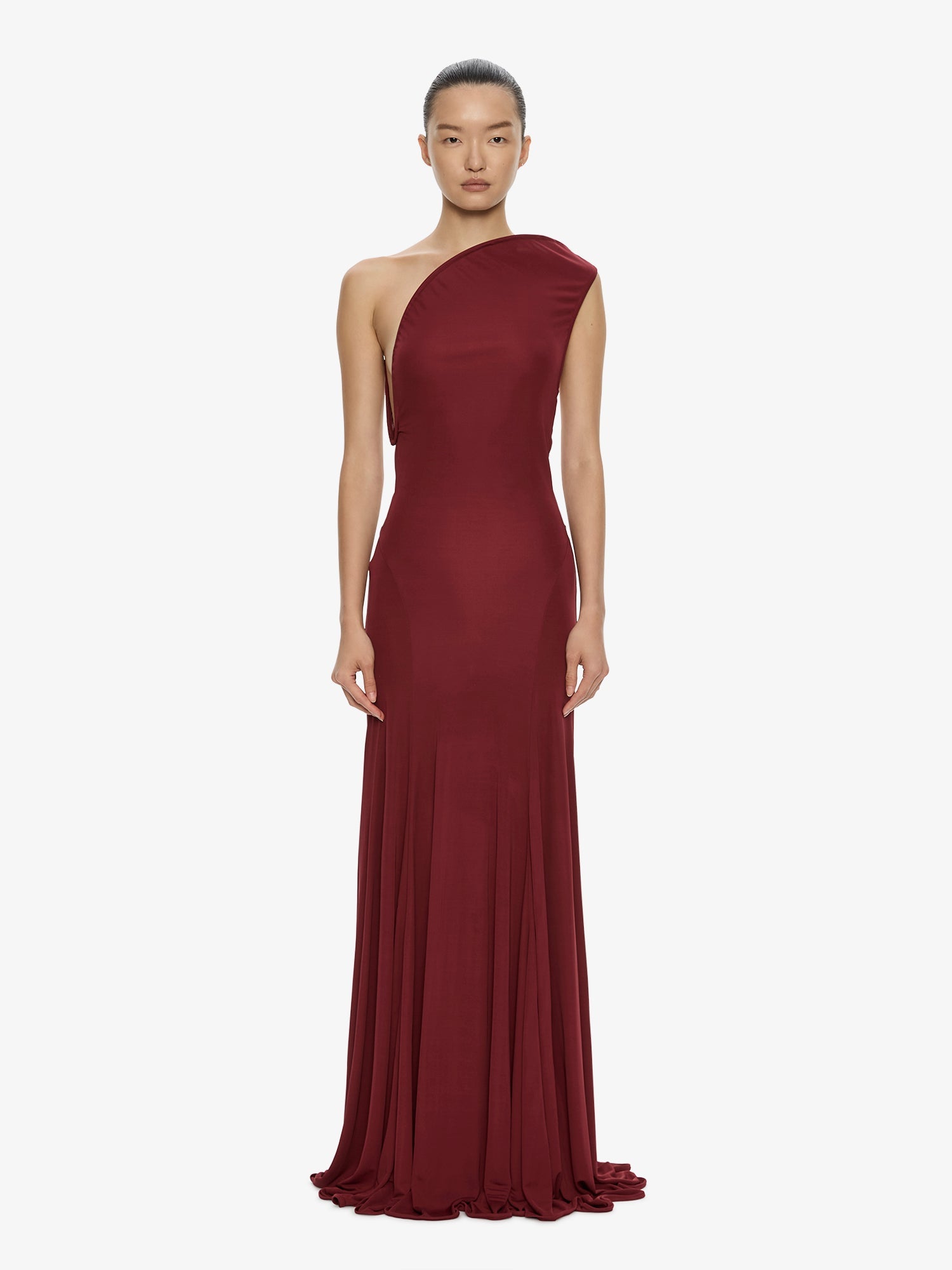Image of Dresses. Product name - Concave Wired Gown in Wine colour by brand - CHRISTOPHER ESBER