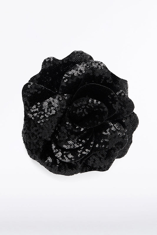 Image of Keychains. Product name - Black Sequin Fiore Brooch in Black colour by brand - Carla Zampatti