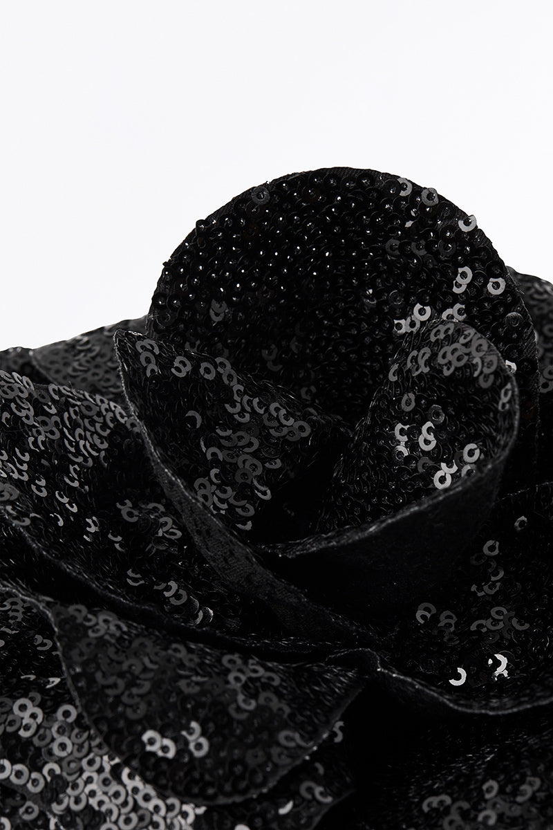 Carla Zampatti Sequin Fiore Brooch (Black)