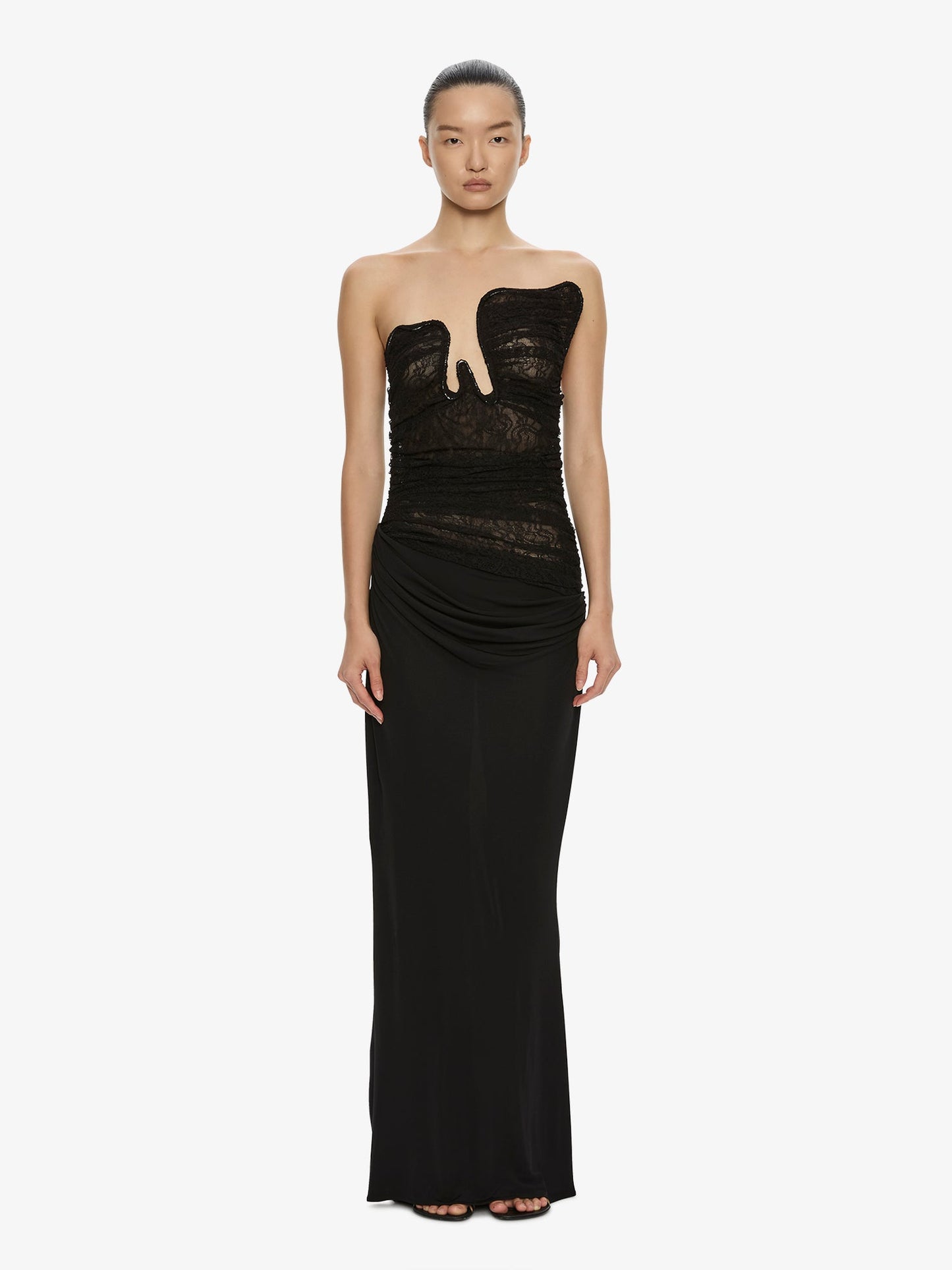 Image of Dresses. Product name - Salacia Lace Gown in Black colour by brand - Christopher Esber
