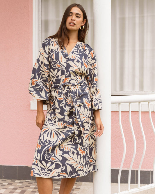Image of Dresses. Product name - Jana Obi Belt Dress Wild Orchid in Wild Orchid colour by brand - Sass Clothing