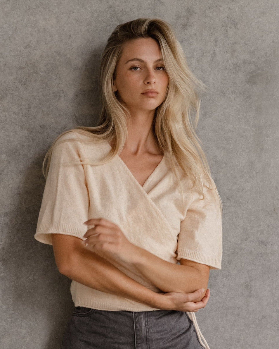 Image of Cardigans. Product name - Casey Cardi Cream in Cream colour by brand - Sass Clothing