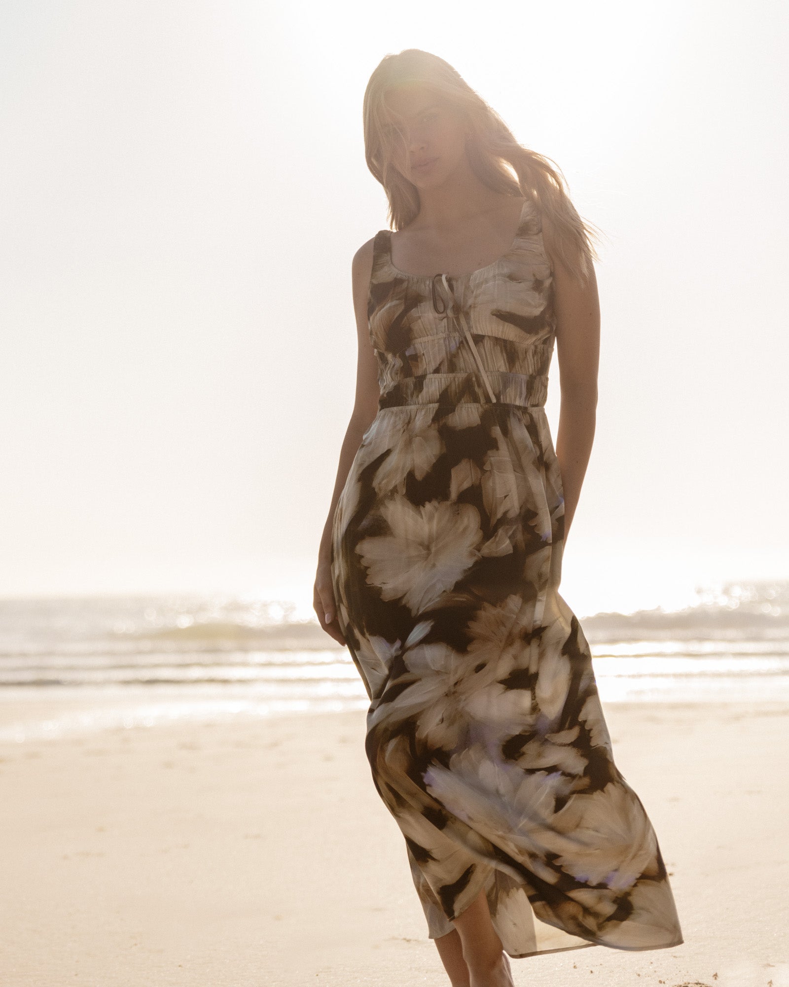 Image of Dresses. Product name - Carmine Dress Blurred Floral in Blurred Floral colour by brand - Sass Clothing