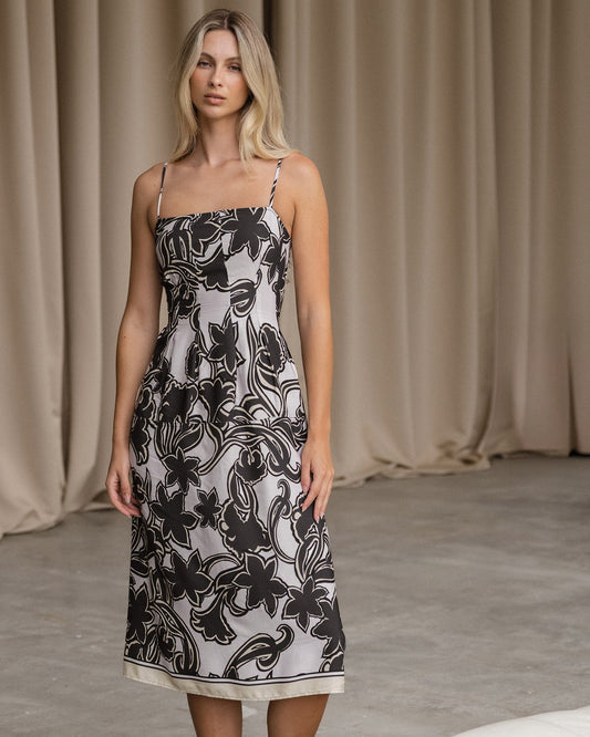 Image of Dresses. Product name - Esme Midi Dress Imprint Floral in Imprint Floral colour by brand - Sass Clothing