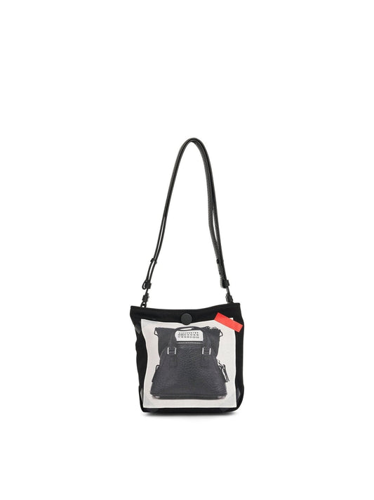 Image of Bags. Productname: MAISON MARGIELA Trompel L'Oeil 5AC Baby Bag in BLACK colour by brand - MAISON MARGIELA