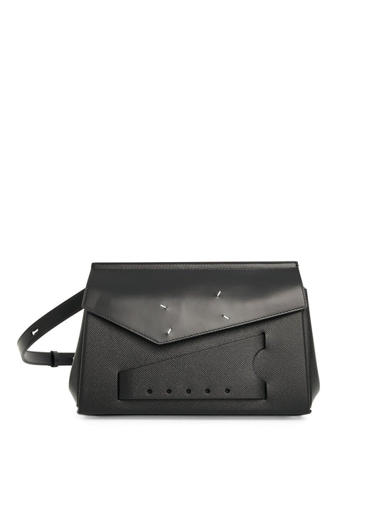 Image of Bags. Productname: MAISON MARGIELA Snatched Leather Tote Bag in BLACK colour by brand - MAISON MARGIELA