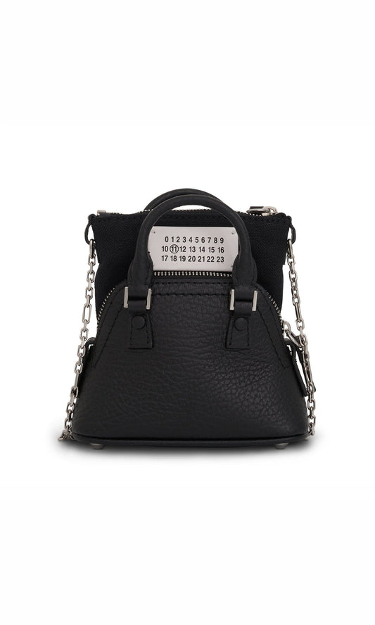 Image of Bags. Productname: MAISON MARGIELA Baby 5AC Leather Bag in BLACK colour by brand - MAISON MARGIELA