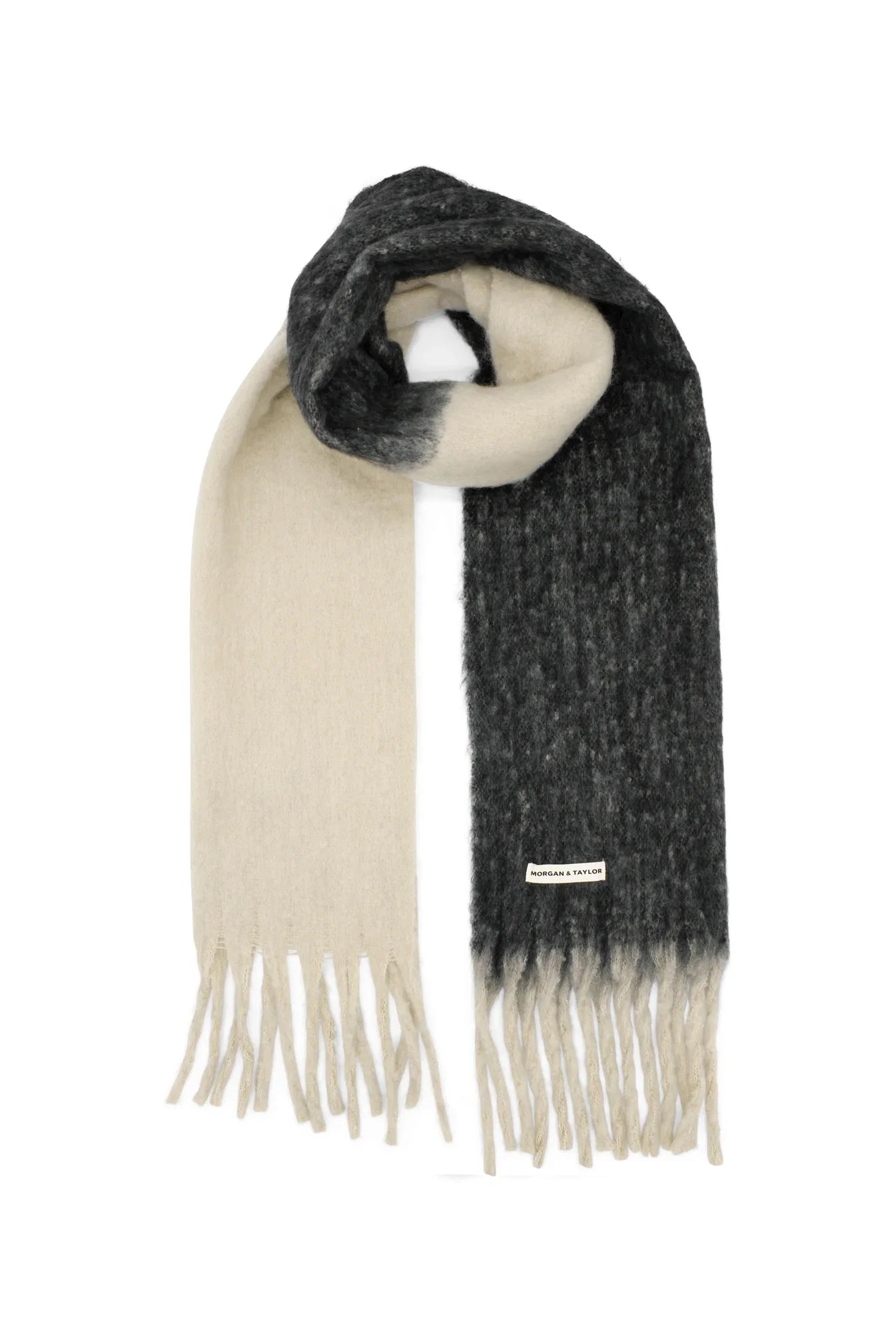 Sass Clothing Cosette Chunky Two-Toned Scarf (Black / White)