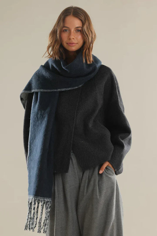 Sass Clothing Hannah Reversible Scarf (Navy)