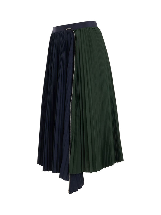 SACAI Cotton Zipper Skirt (Navy)