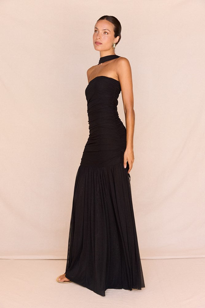 Sass Clothing Hayley Strapless Mesh Dress (Black)