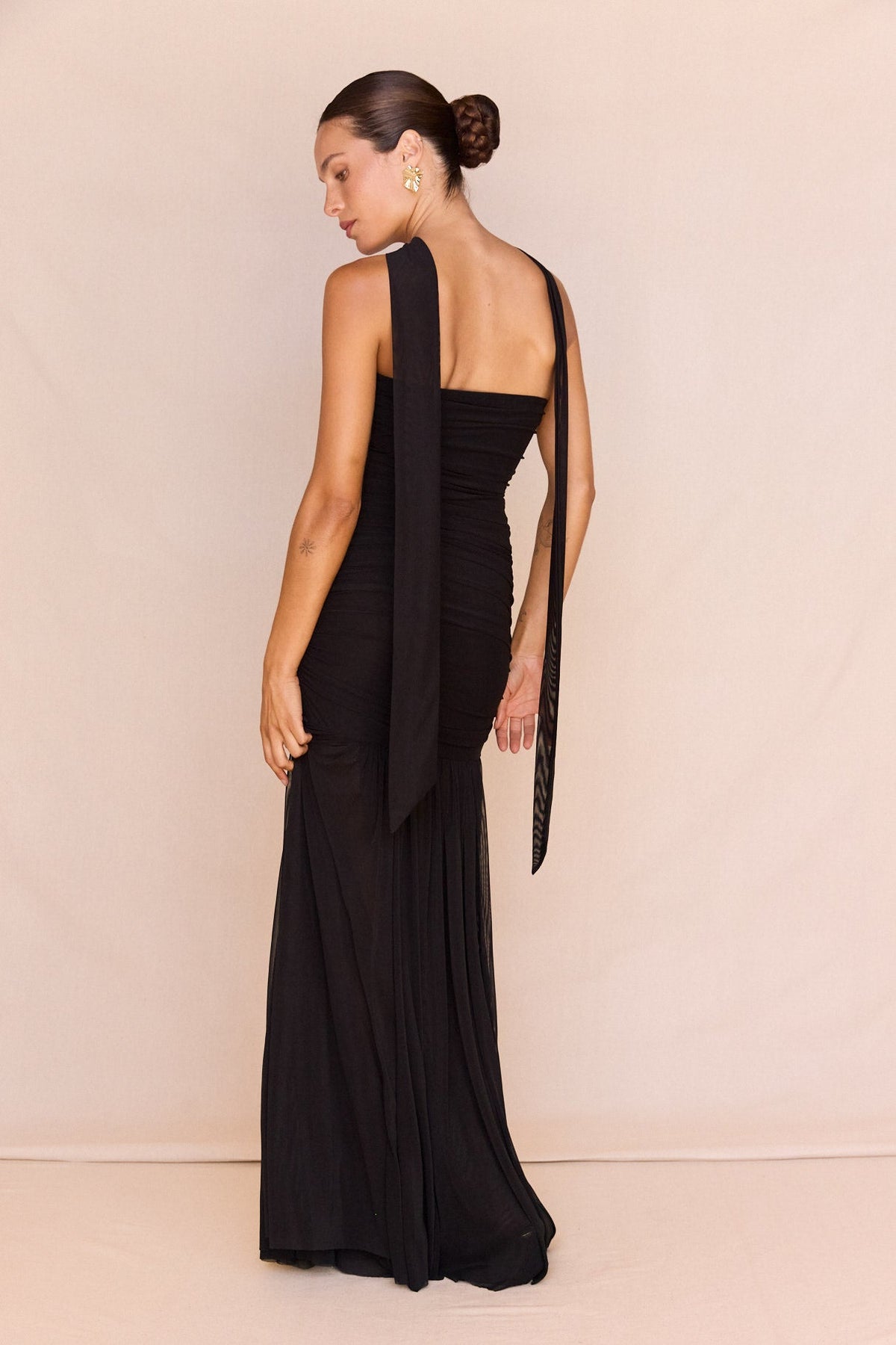 Sass Clothing Hayley Strapless Mesh Dress (Black)