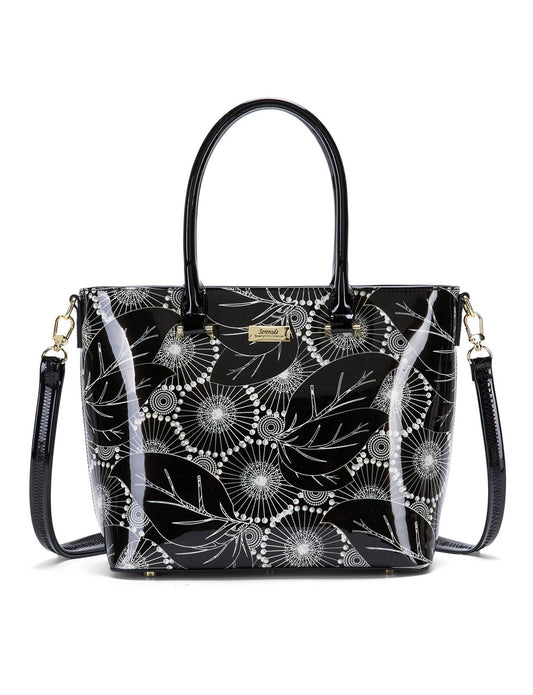 ASPEN PATENT LEATHER GRIP HANDLE BAG- SF4-8787-SALE