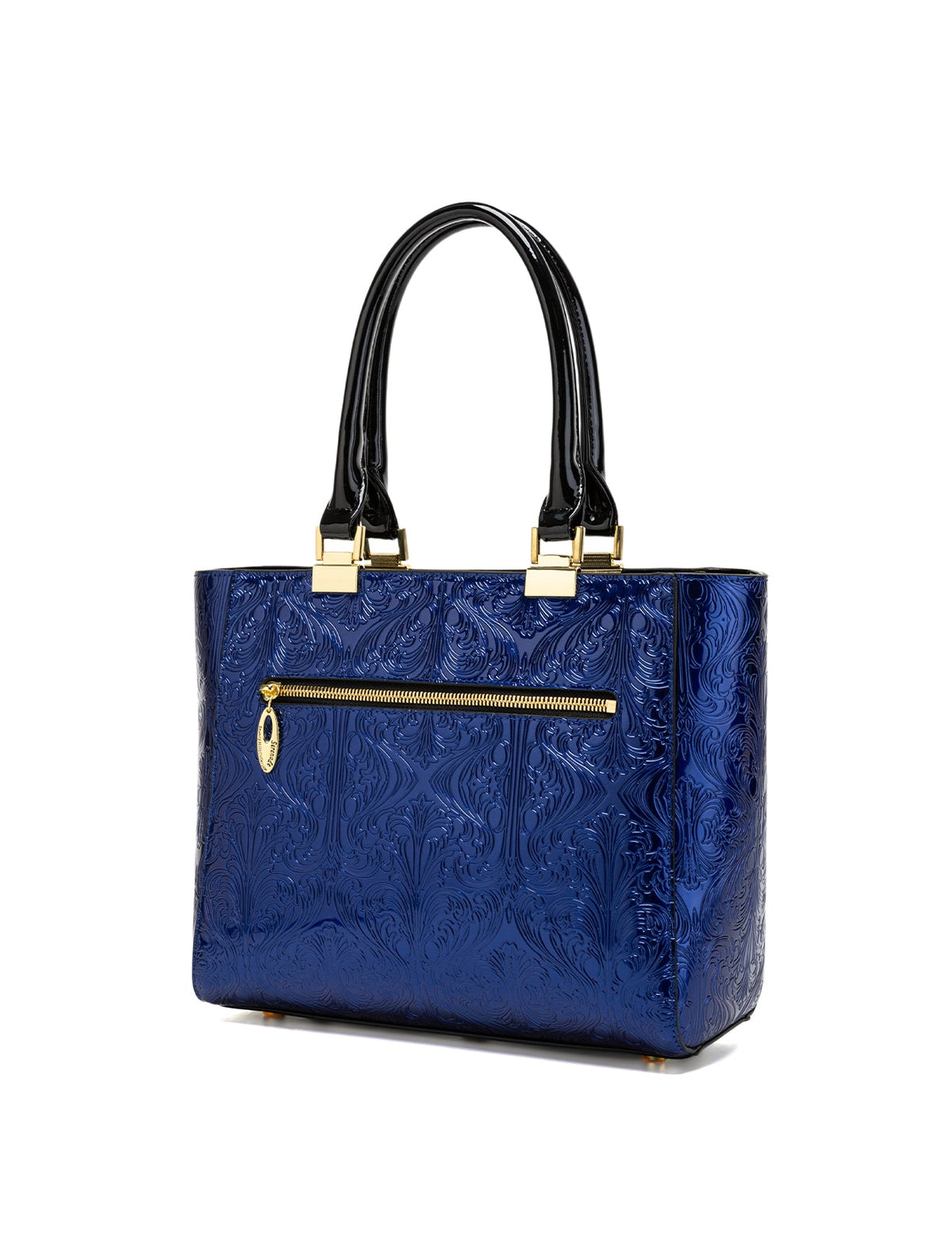 CAROLINA EMBOSSED PATENT LEATHER BAG - BLUE
