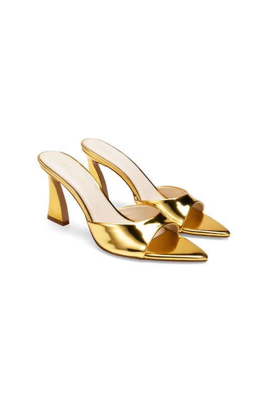 Image of Sandals. Productname: Point In Time Mule in Gold colour by brand - Manning Cartell