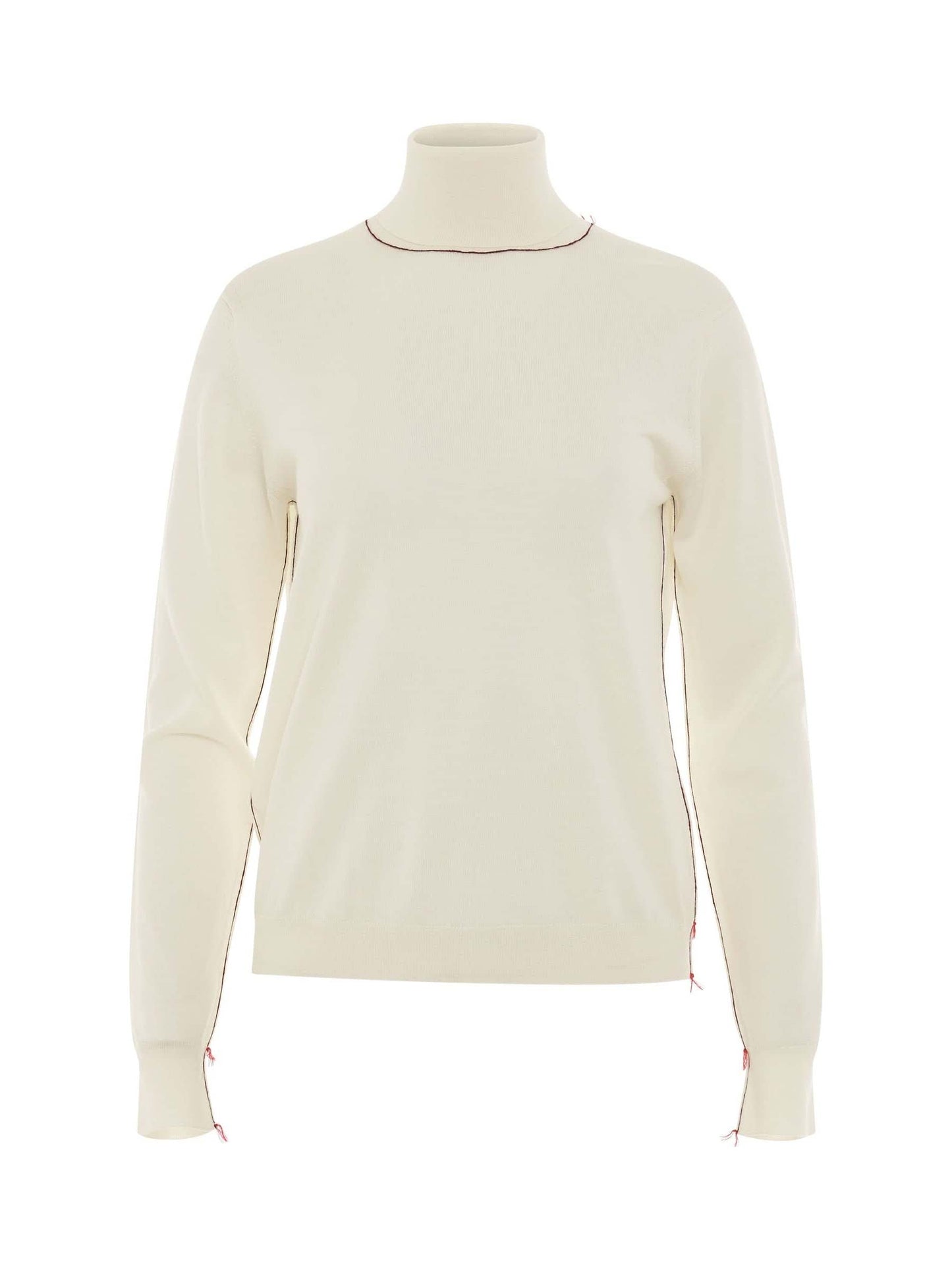 Image of Others. Productname: MAISON MARGIELA Work in Progress High Neck Sweater in Ecru colour by brand - MAISON MARGIELA