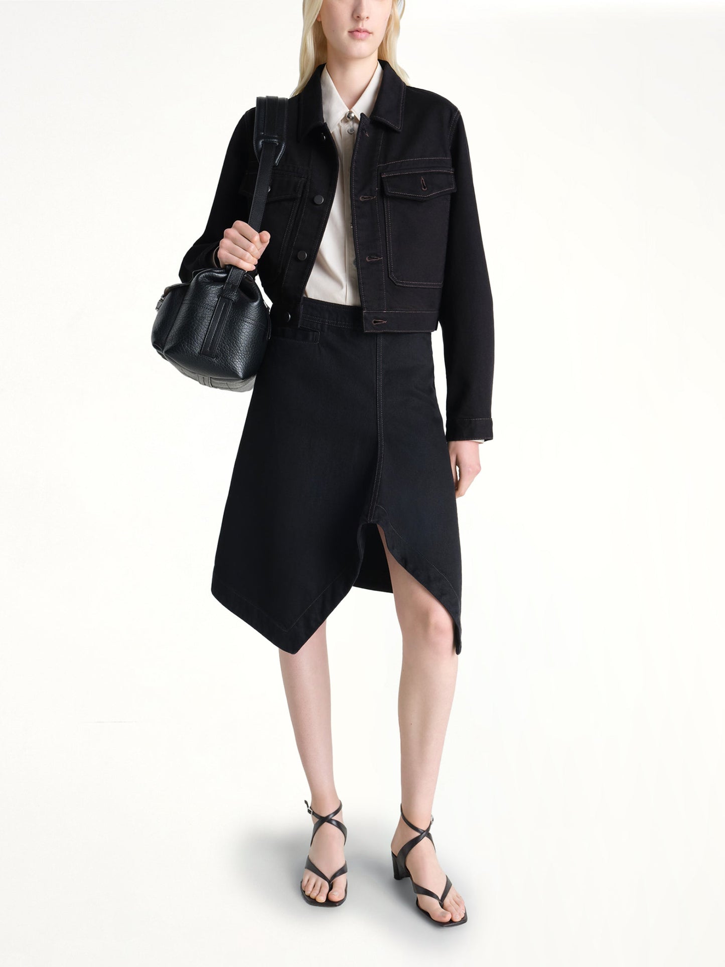 LEMAIRE Asymmetric Short Skirt (Black)