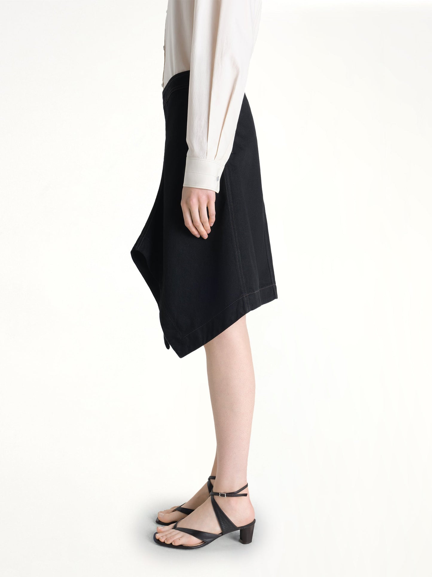 LEMAIRE Asymmetric Short Skirt (Black)
