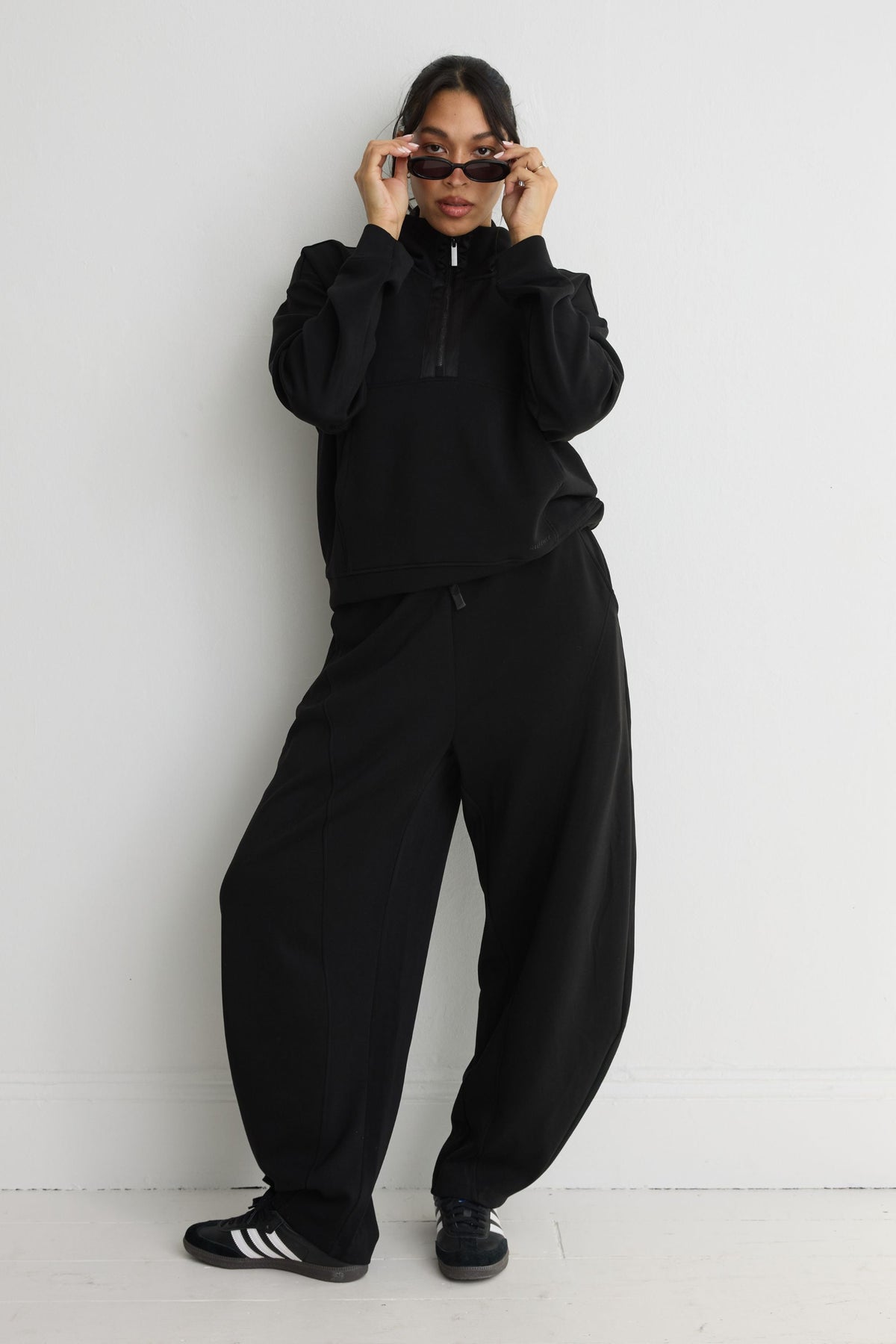 Image of Decor. Product name - Soft Luxury 1/2 Zip Set in Black colour by brand - All Fenix