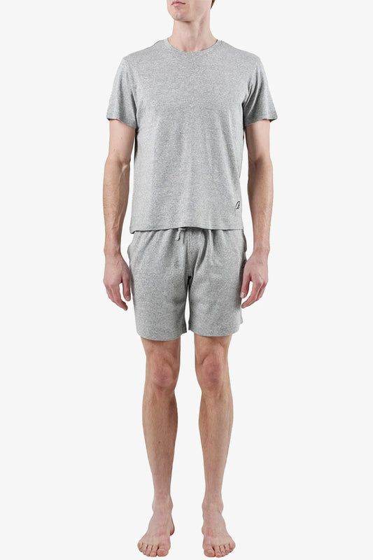 Image of a model wearing Tops. Product name - Sunday Grey Sleep Top in Grey colour by brand - Anthony Squires