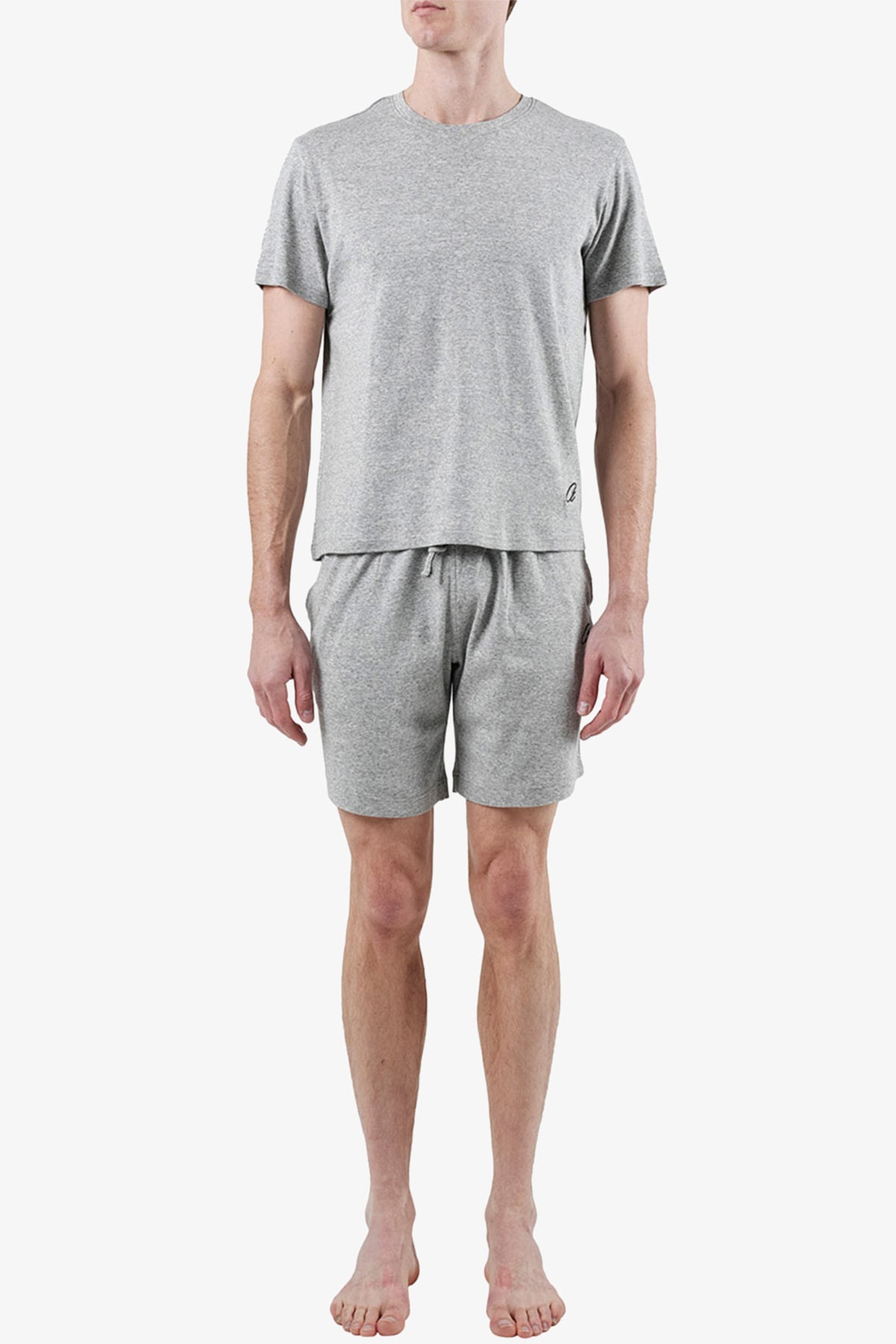 Image of a model wearing Tops. Product name - Sunday Grey Sleep Top in Grey colour by brand - Anthony Squires