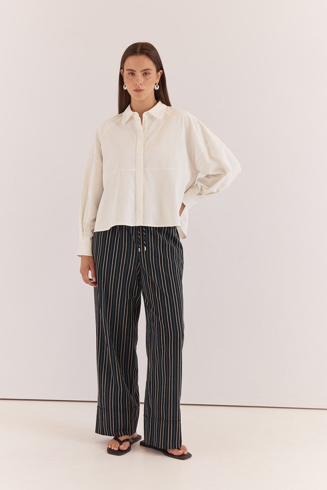 Sass Clothing Ashby Peplum Shirt (White)