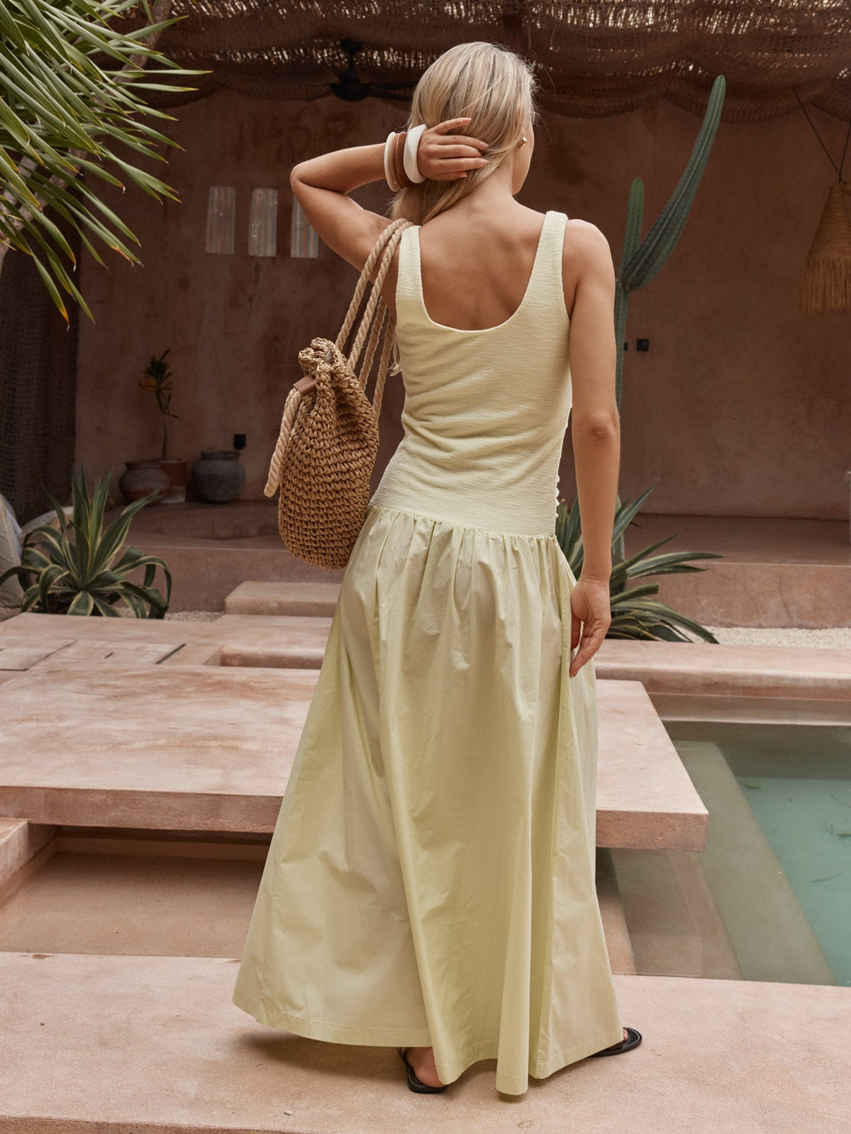 Sass Clothing Harris Ruched Dress (Lemon)