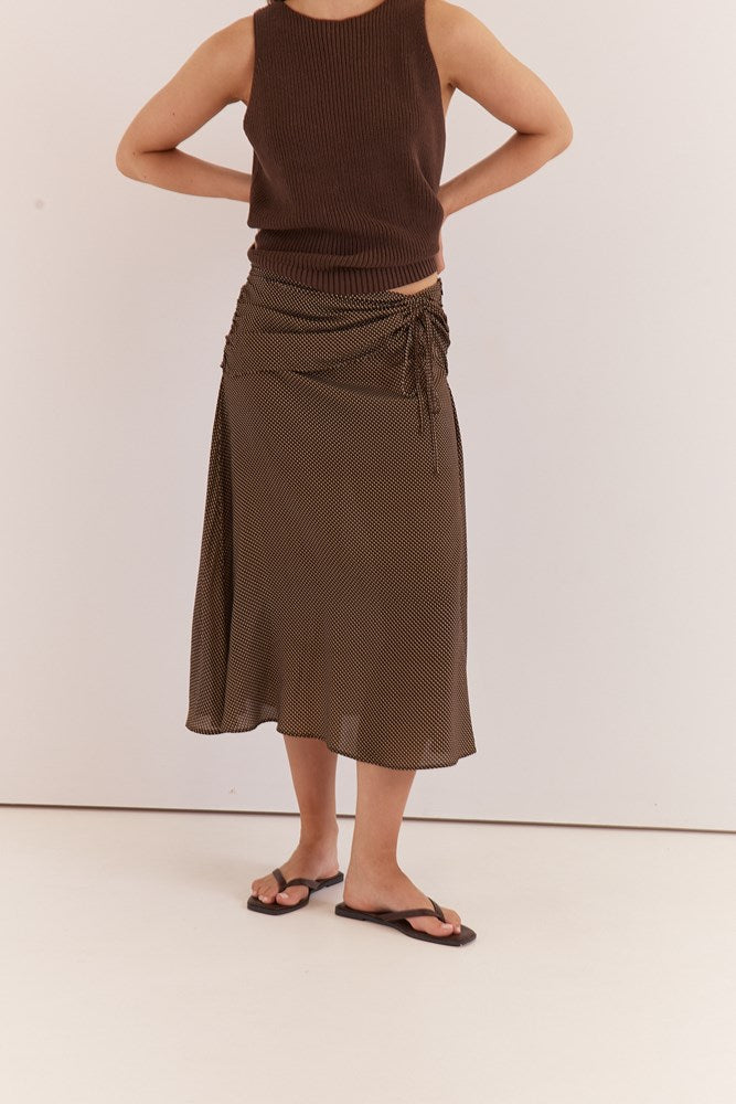Sass Clothing Oriana Ruched Waist Skirt (Micro Dot)