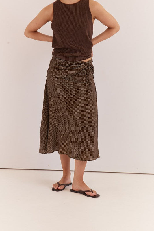 Sass Clothing Oriana Ruched Waist Skirt (Micro Dot)