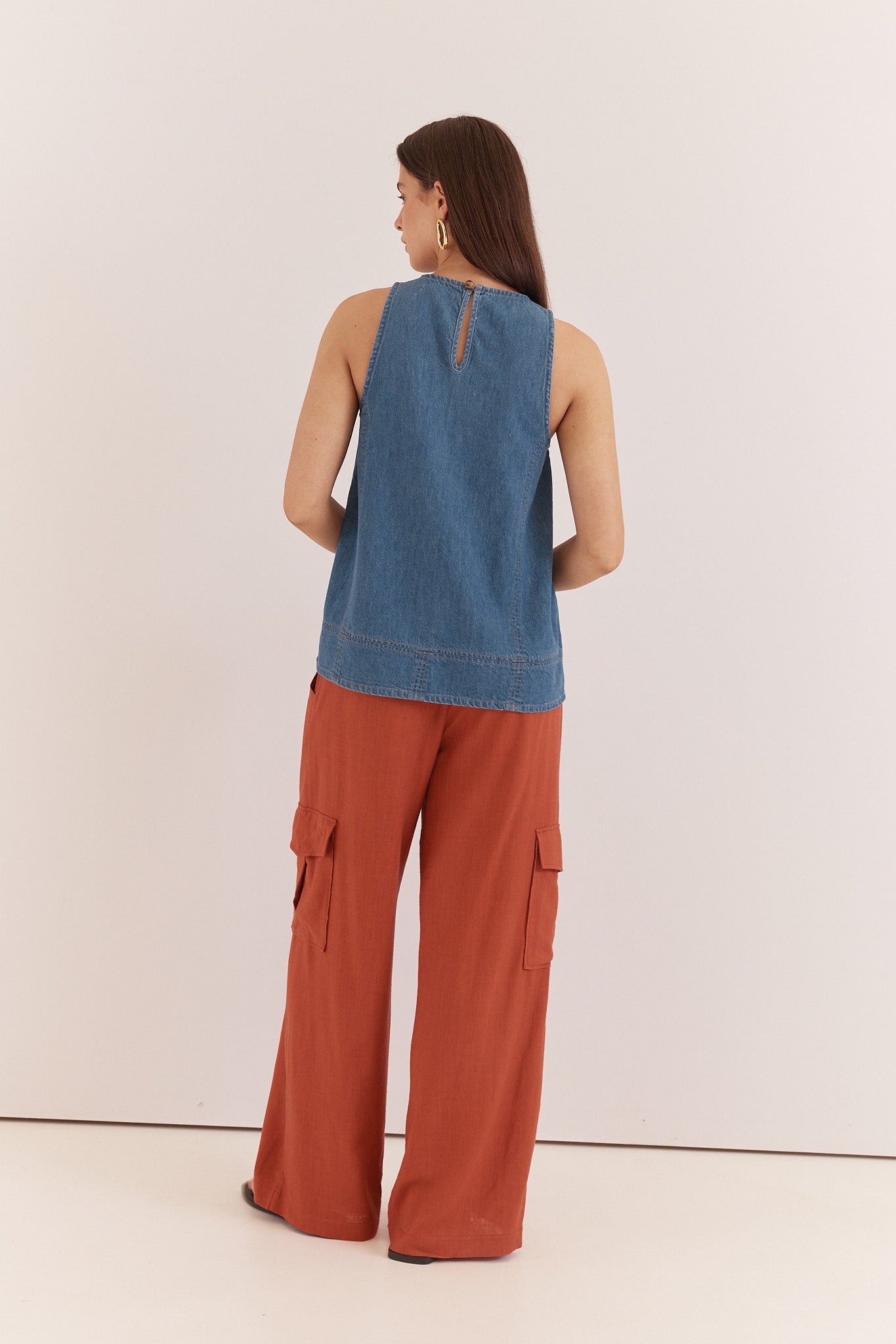 Sass Clothing Loretta Denim Tunic (Pale Blue Wash)