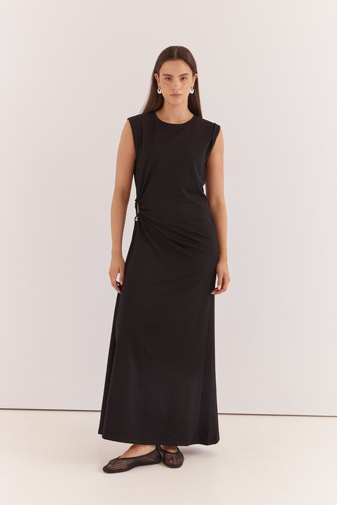Image of Dresses. Product name - Roxxi Stone Trim Dress Black in Black colour by brand - Sass Clothing