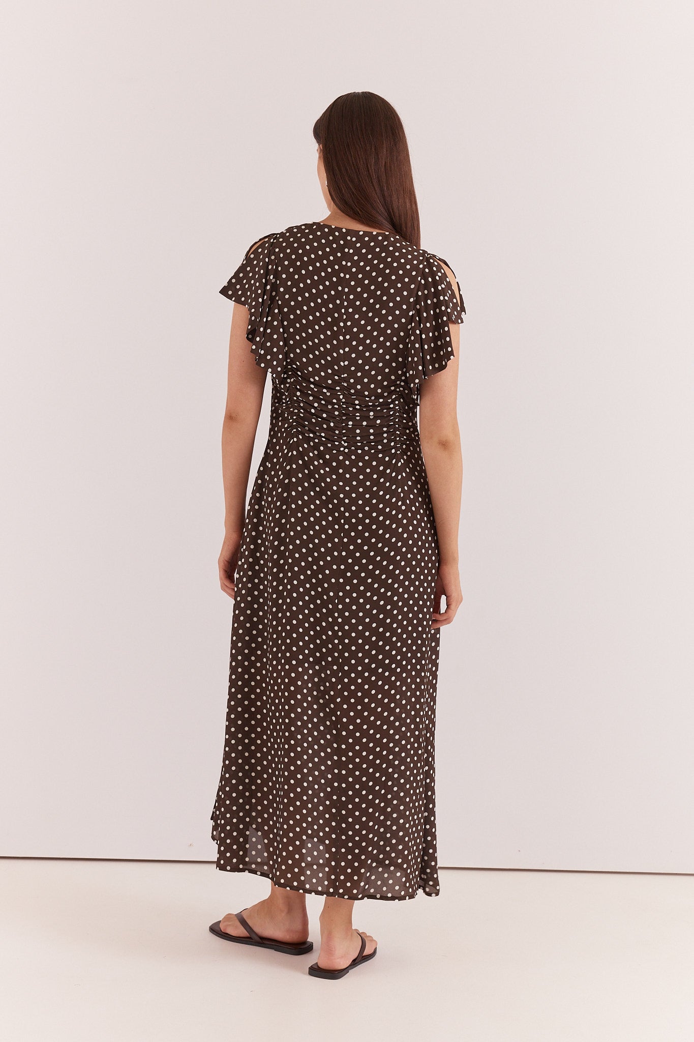 Sass Clothing Elba Ruched Waist Dress (Polka Dot)