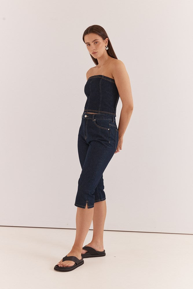 Sass Clothing Lela Denim Pedal Pusher Jean (Rinse Wash)