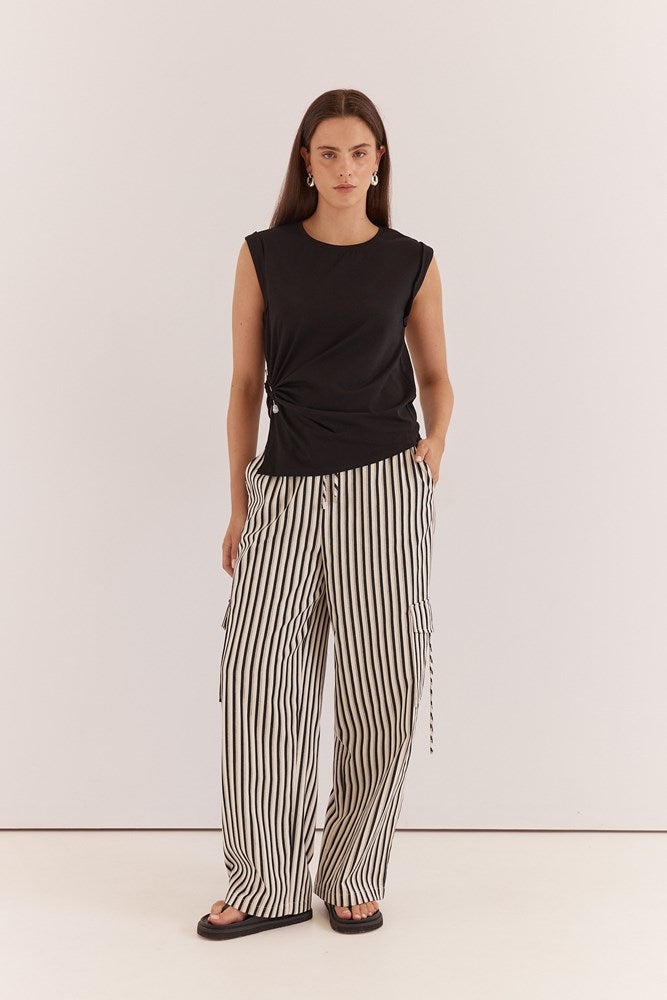 Sass Clothing May Tie Waist Cargo (Black Cream)