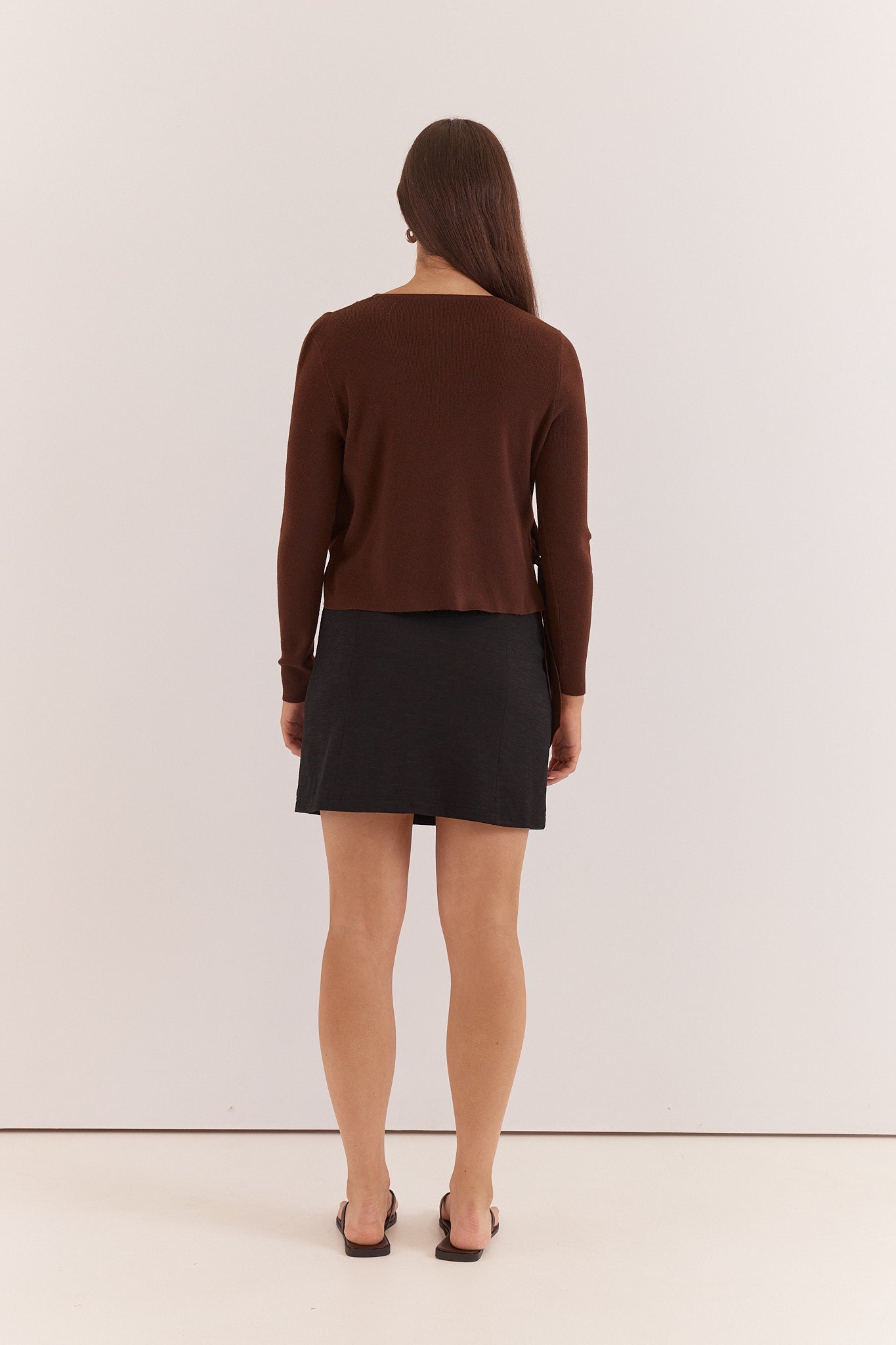 Sass Clothing Azalea Wrap Sweater (Chocolate)