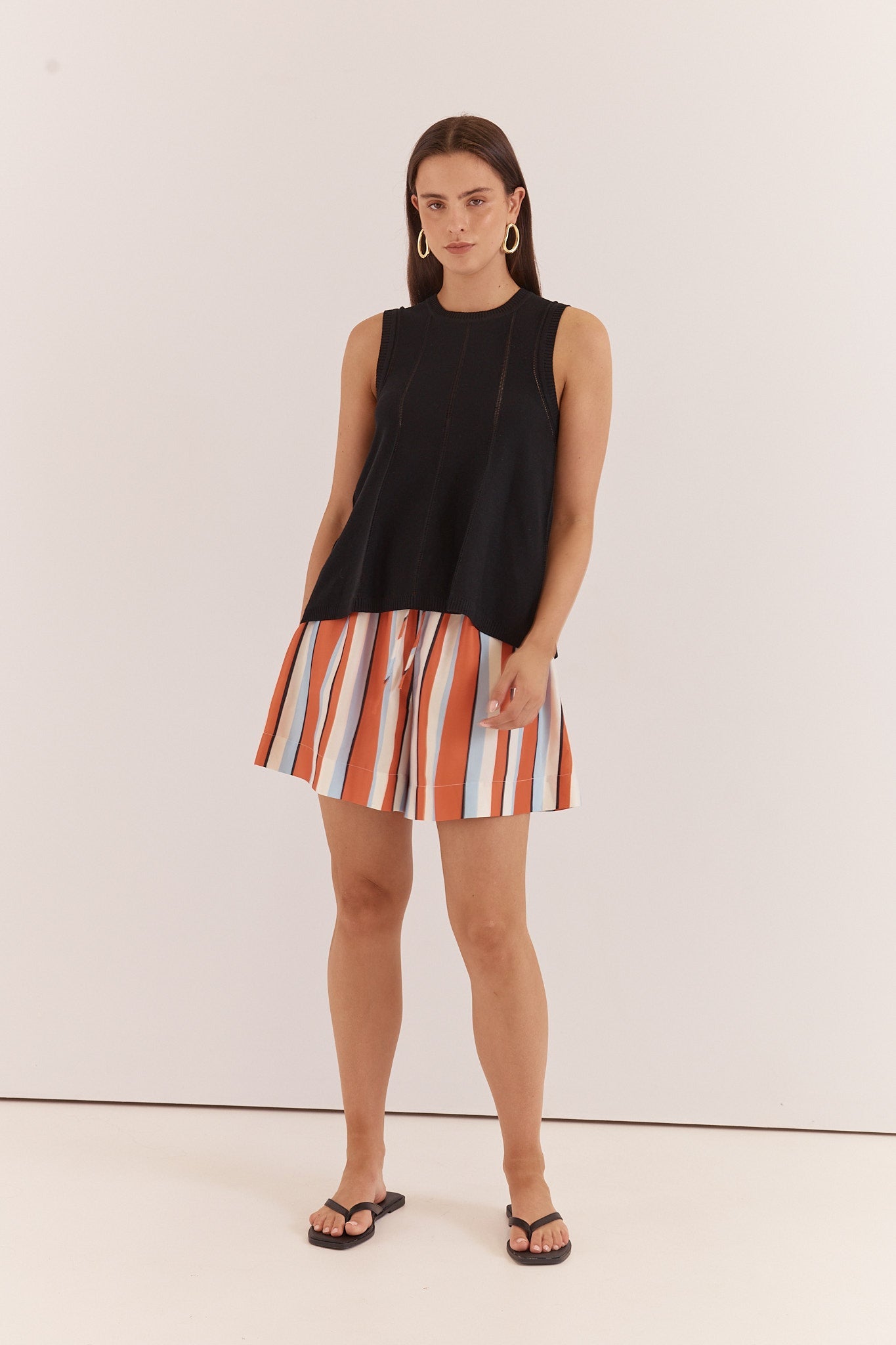 Sass Clothing Sarah Relaxed Short (Multi Stripe Print)